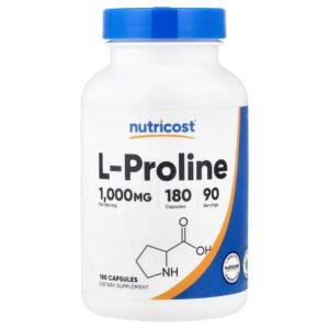 Nutricost - L-Prolina 180 Cápsulas (500 mg por Cápsula)