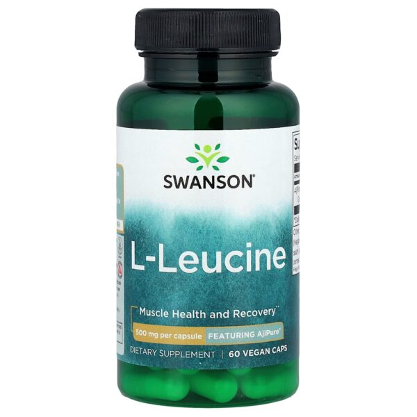 24-146.jpg Swanson Vitamins - L-Leucina 500 mg 60 Cápsulas Veganas