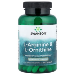 Swanson Vitamins - L-Arginina e L-Ornitina 100 Cápsulas