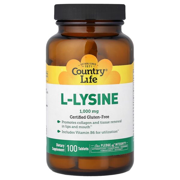 Country Life - L-lisina 1000 mg 100 Comprimidos