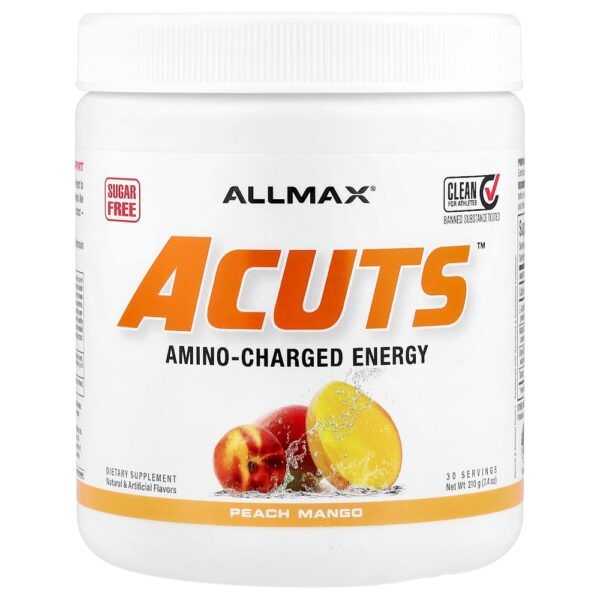 24-182.jpg ALLMAX - ACUTS Energia Carregada de Aminoácidos Pêssego e Manga 210 g