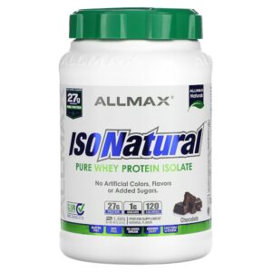 ALLMAX - IsoNatural Isolato 100% Ultrapuro de Proteína Whey Natural Chocolate 907 g