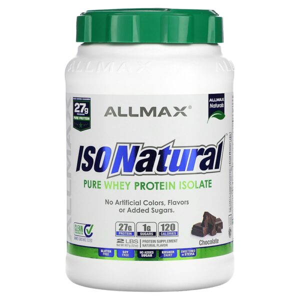 ALLMAX - IsoNatural Isolato 100% Ultrapuro de Proteína Whey Natural Chocolate 907 g