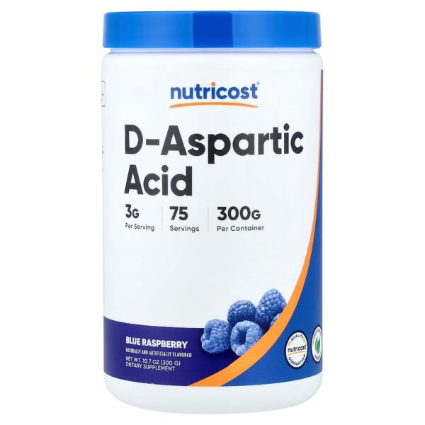 24-206.jpg Nutricost - Ácido D-Aspártico Framboesa Azul 300 g