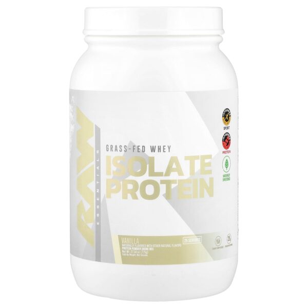 Raw Nutrition - Grass Fed Whey Isolate Protein de Gado Criado no Pasto Baunilha 775 g