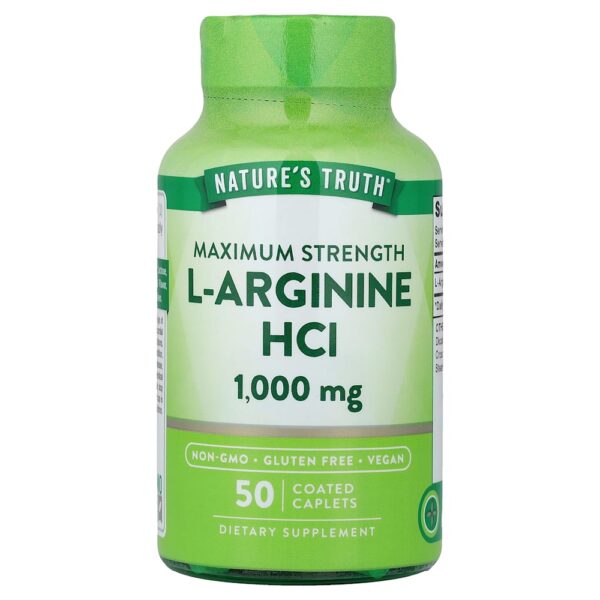 Nature's Truth - Cloridrato de L-Arginina 1.000 mg 50 Cápsulas Revestidas