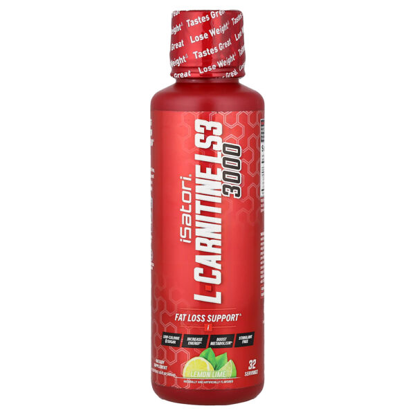 24-298.jpg Isatori - L-Carnitine LS3 3000 Limão-siciliano e Limão-Taiti 480 ml