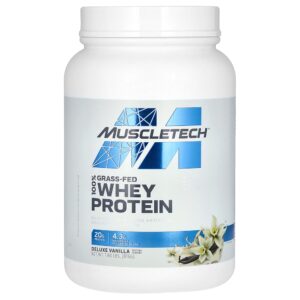 MuscleTech - Grass Fed 100% Whey Protein Baunilha Deluxe 816 g