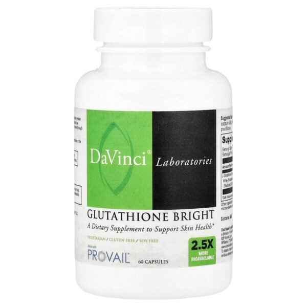 DaVinci Laboratories - Glutathione Bright 60 Cápsulas (200 mg por Cápsula)
