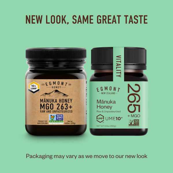 Egmont Honey - Mel de Manuka Cru e Não Pasteurizado UMF10+ MGO 265+ 250 g