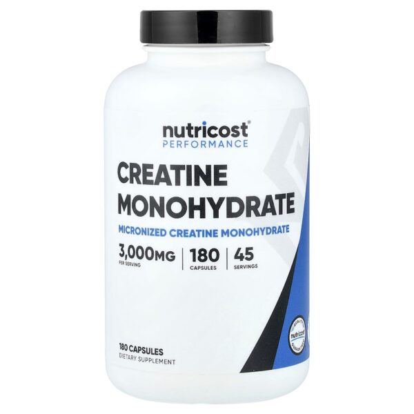 Nutricost - Performance Creatina Mono-Hidratada 180 Cápsulas (750 mg por Cápsula)