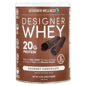 Designer Wellness - Designer Whey 100% Whey Protein em Pó Natural Chocolate Gourmet 340 g