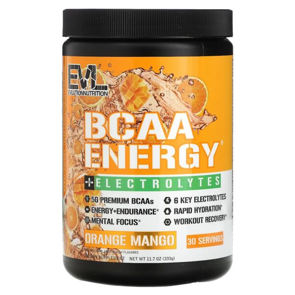 EVLution Nutrition - BCAA Energy + Eletrólitos Laranja e Manga 333 g