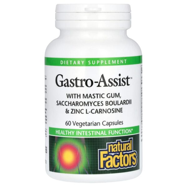 27-20.jpg Natural Factors - Gastro-Assist com Goma de Mástique Saccharomyces Boulardii e Zinco e L-Carnosina 60 Cápsulas Vegetarianas