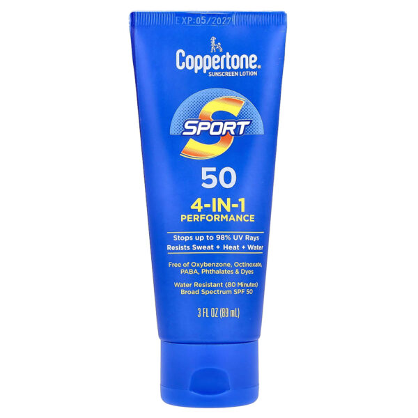 28-41.jpg Coppertone - Esporte Loção de Proteção Solar Desempenho 4 em 1 FPS 50 90 ml