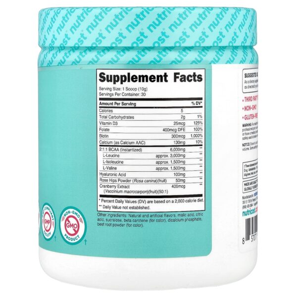 Nutricost - Mulheres BCAA com Vitamina D3 Folato Biotina e Cálcio Pêssego e Manga 300 g