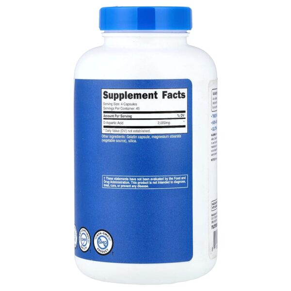 Nutricost - Performance Ácido D-Aspártico 180 Cápsulas (500 mg por Cápsula)