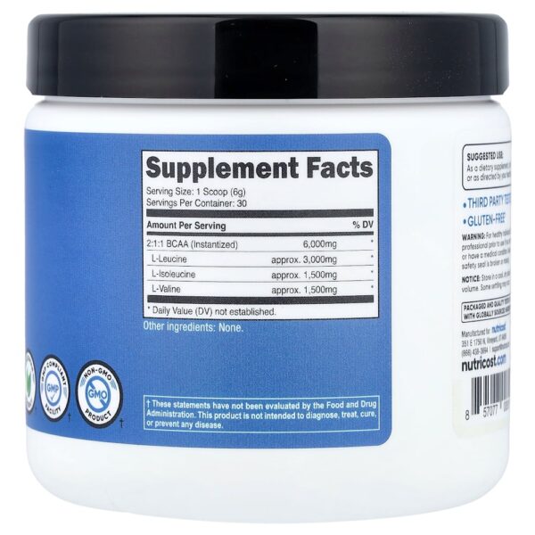 Nutricost - Performance BCAA Sem Sabor 180 g