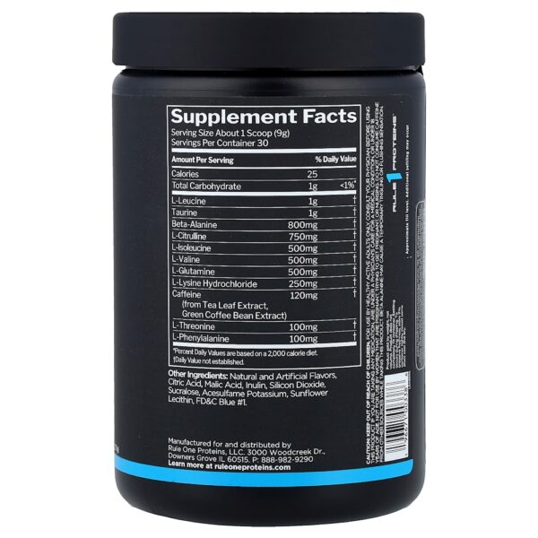 Rule One Proteins - Energized Amino Framboesa Azul 270 g