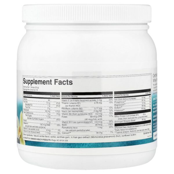 Swanson Vitamins - Whey Protein em Pó Baunilha 420 g Certificada rBGH-Free