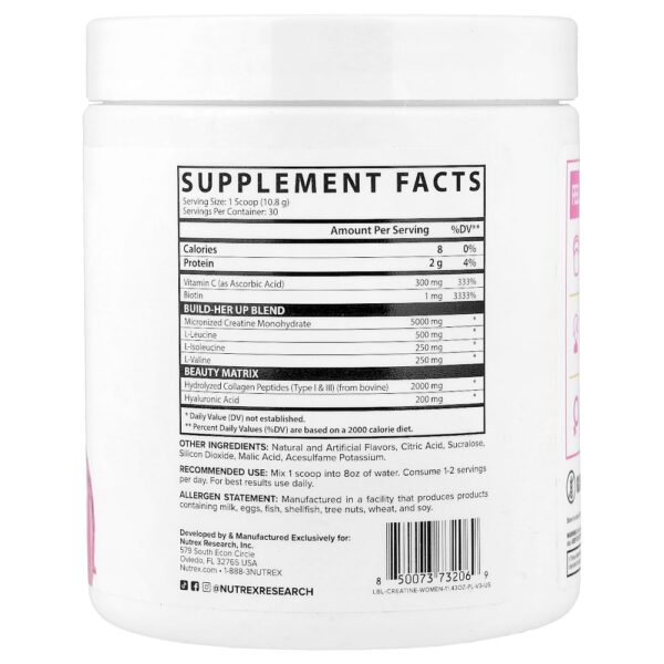 Nutrex Research - Creatina para Mulheres Limonada Rosa 324 g