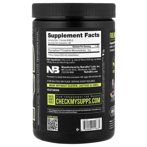Nutrabio Labs - Creatina Mono-Hidratada Micronizada Blue Razz 399 g