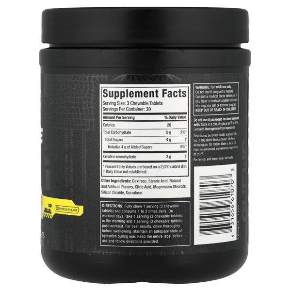 MuscleTech - Cápsulas Mastigáveis de Creatina Explosão Cítrica 90 Comprimidos Mastigáveis (1 g por Comprimido)