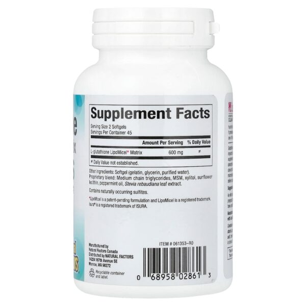 Natural Factors - Glutationa LipoMicel Matrix 300 mg 90 Softgels