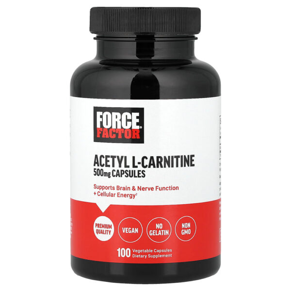 Force Factor - Acetil L-Carnitina 500 mg 100 Cápsulas Vegetais