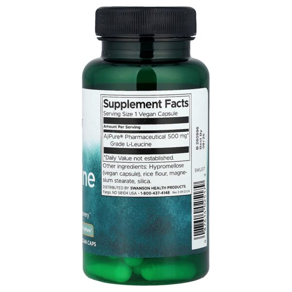 29-86.jpg Swanson Vitamins - L-Leucina 500 mg 60 Cápsulas Veganas