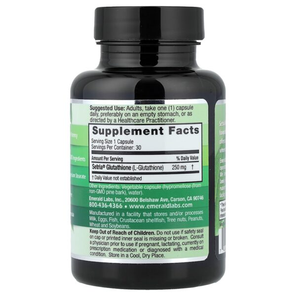 Emerald Laboratories - L-Glutationa 250 mg 30 Cápsulas Vegetais