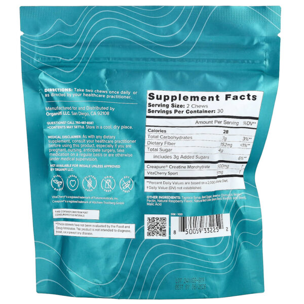 Organifi - Creatine Chews Cereja 60 Gomas