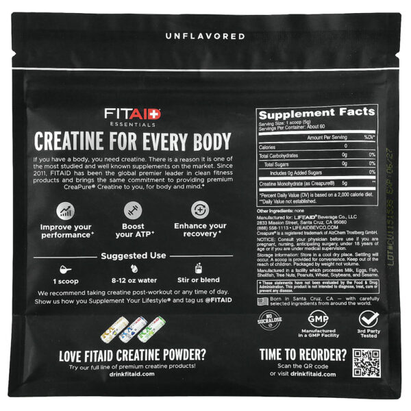 FITAID - Essentials Creatina Mono-hidratada Sem Sabor 300 g