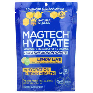 Natural Stacks - Magtech Hydrate Limão-siciliano e Lima 14 Embalagens Stick-pack 10 g Cada