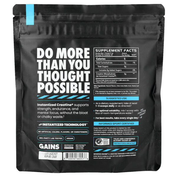 GAINS - Instantized Creatine Creatina Mono-hidratada Solúvel Framboesa Azul 231 g