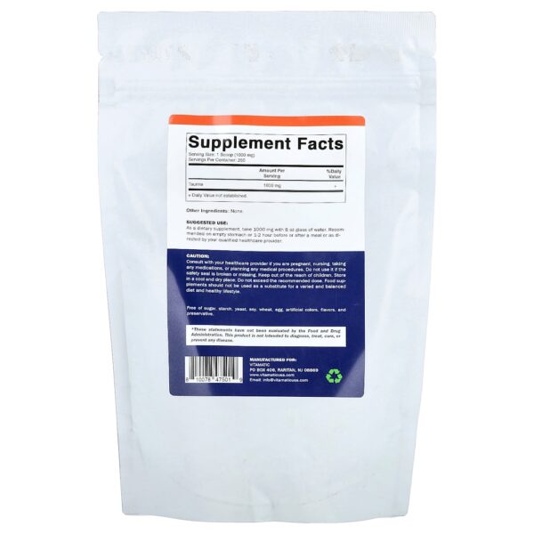 Vitamatic - Taurina em Pó Sem Sabor 250 g