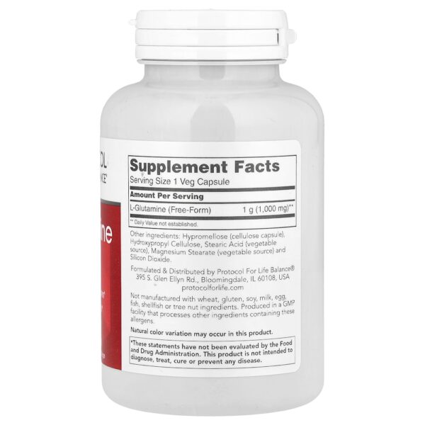 30-108.jpg Protocol for Life Balance - L-Glutamina 1.000 mg 120 Cápsulas Vegetais
