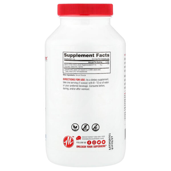 Metabolic Nutrition - BCAA Sem Sabor 300 g