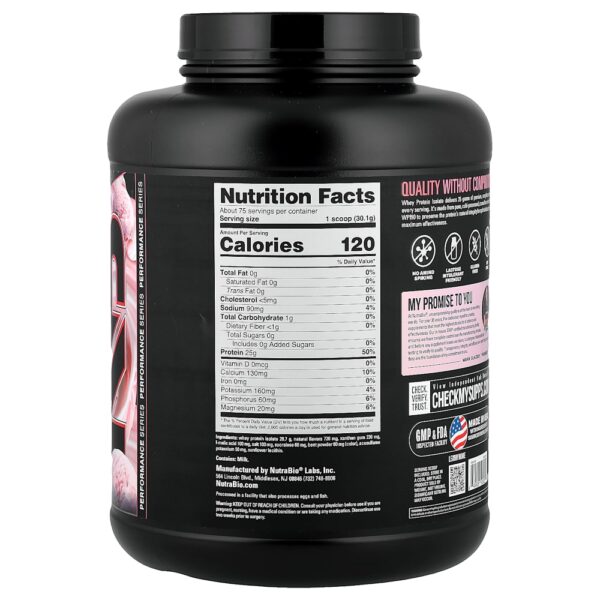 Nutrabio Labs - Whey Protein Isolado Sorvete de Morango 2.268 g