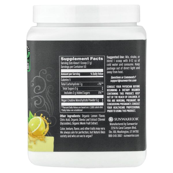 Sunwarrior - Creatina Mono-hidratada Ativa Limonada 350 g