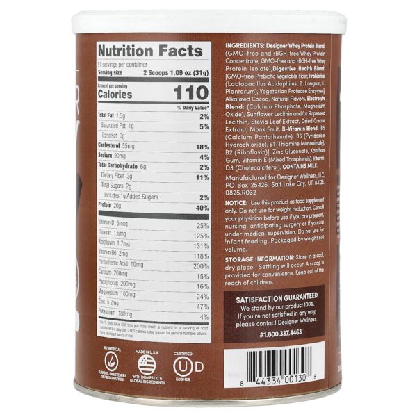Designer Wellness - Designer Whey 100% Whey Protein em Pó Natural Chocolate Gourmet 340 g