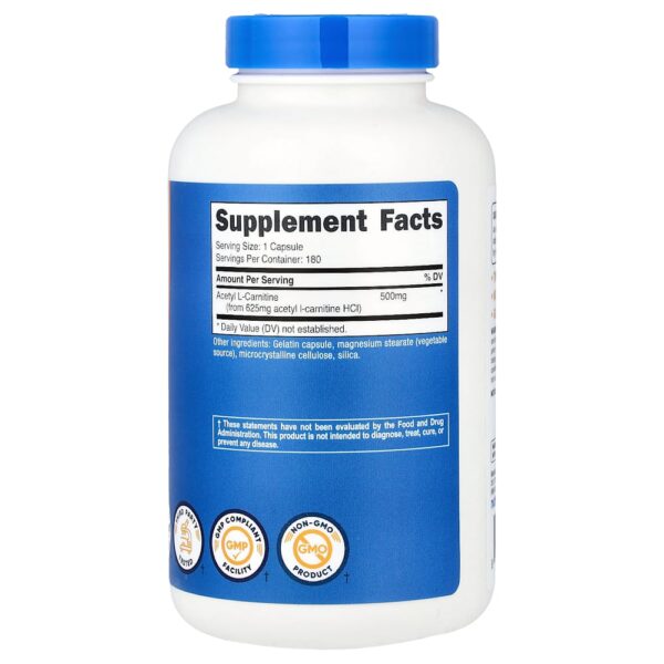 Nutricost - Acetil L-Carnitina 500 mg 180 Cápsulas