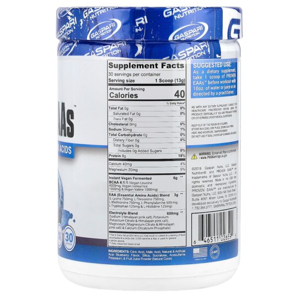 Gaspari Nutrition - EAAs comprovados com 9 Aminoácidos Essenciais Açaí de Mirtilo 390 g