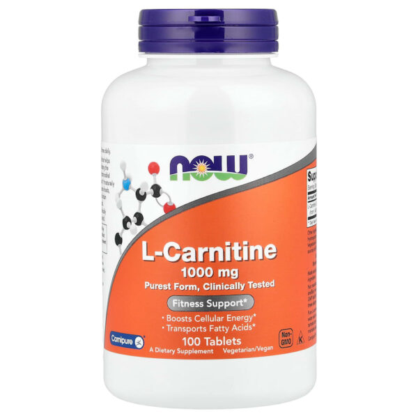NOW Foods - L-carnitina 1,000 mg 100 Comprimidos