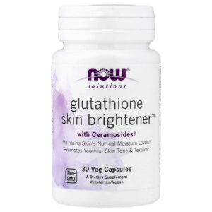 NOW Foods - Solutions Glutathione Skin Brightener 30 Cápsulas Vegetais