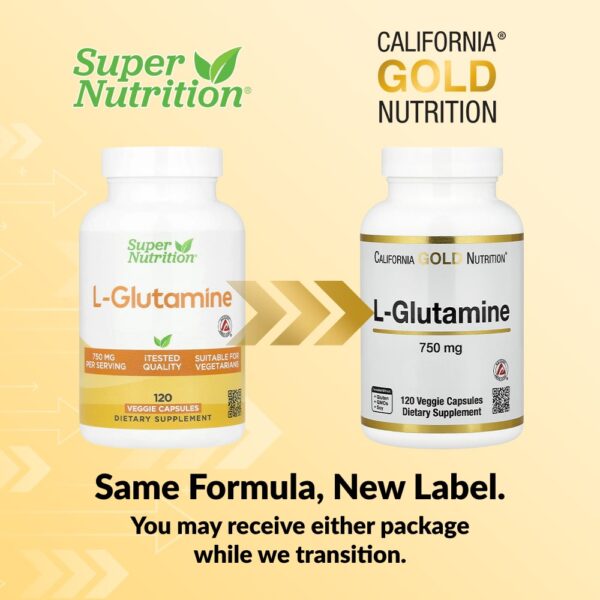 California Gold Nutrition - L-glutamina AjiPure 750 mg 120 Cápsulas Vegetais