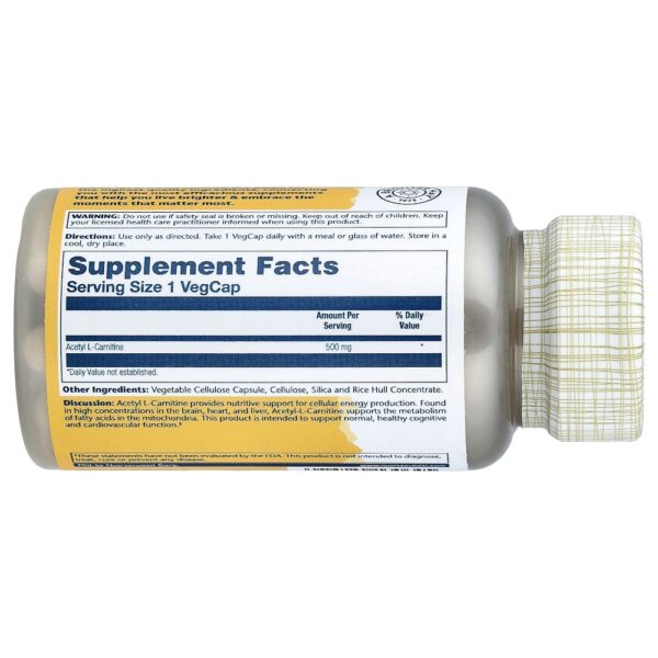 Solaray - Acetil L-Carnitina 500 mg 30 VegCaps