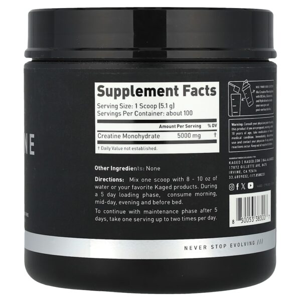 Kaged - Creatina Mono-Hidratada Sem Sabor 510 g
