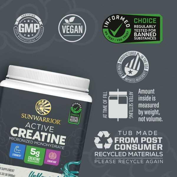 Sunwarrior - Creatina Ativa Sem Sabor 600 g