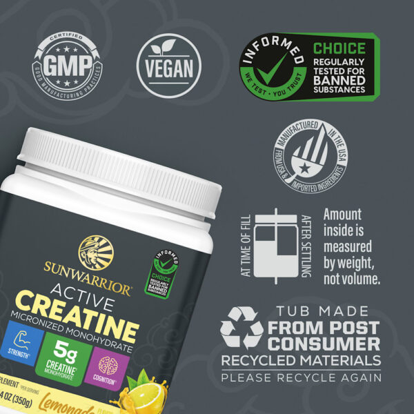 Sunwarrior - Creatina Mono-hidratada Ativa Limonada 350 g